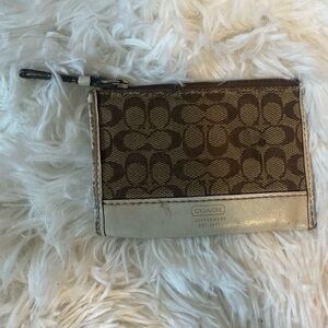 Coach Tan and Cream Leatherware Pouch